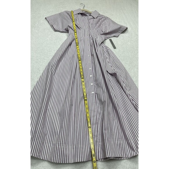Exquise Anthropologie Midi Shirt Dress Tobie Purple Pleated Preppy Boho XS NWT - Picture 4 of 14